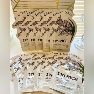 Tonymoly I'm Rice Clear Skin Mask Sheet Set - 10 Pieces - New Factory Sealed